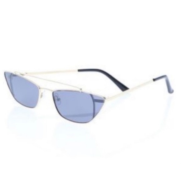 Damon Sky Accessories - Cat Eye Metal Frame Sunglasses with Black Lens